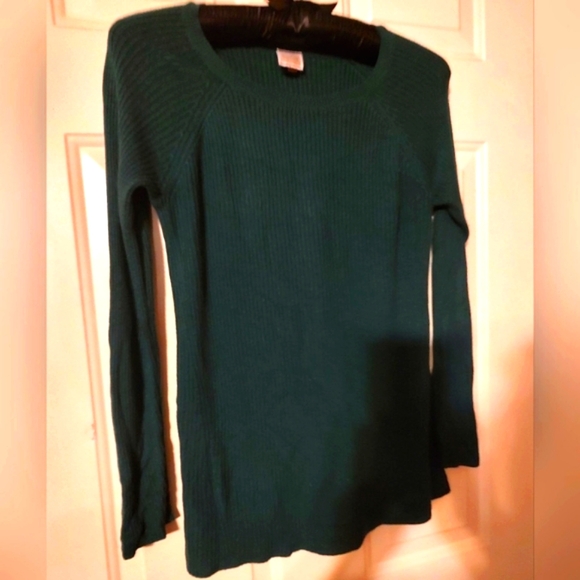 🌿 Fabulous Dark Emerald Green Ribbed Sweater Top - M - Picture 12 of 14
